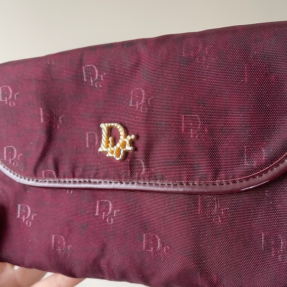 Auth Vintage Dior Monogram Burgundy Canvas Crossbody Bag - Picture 4 of 6